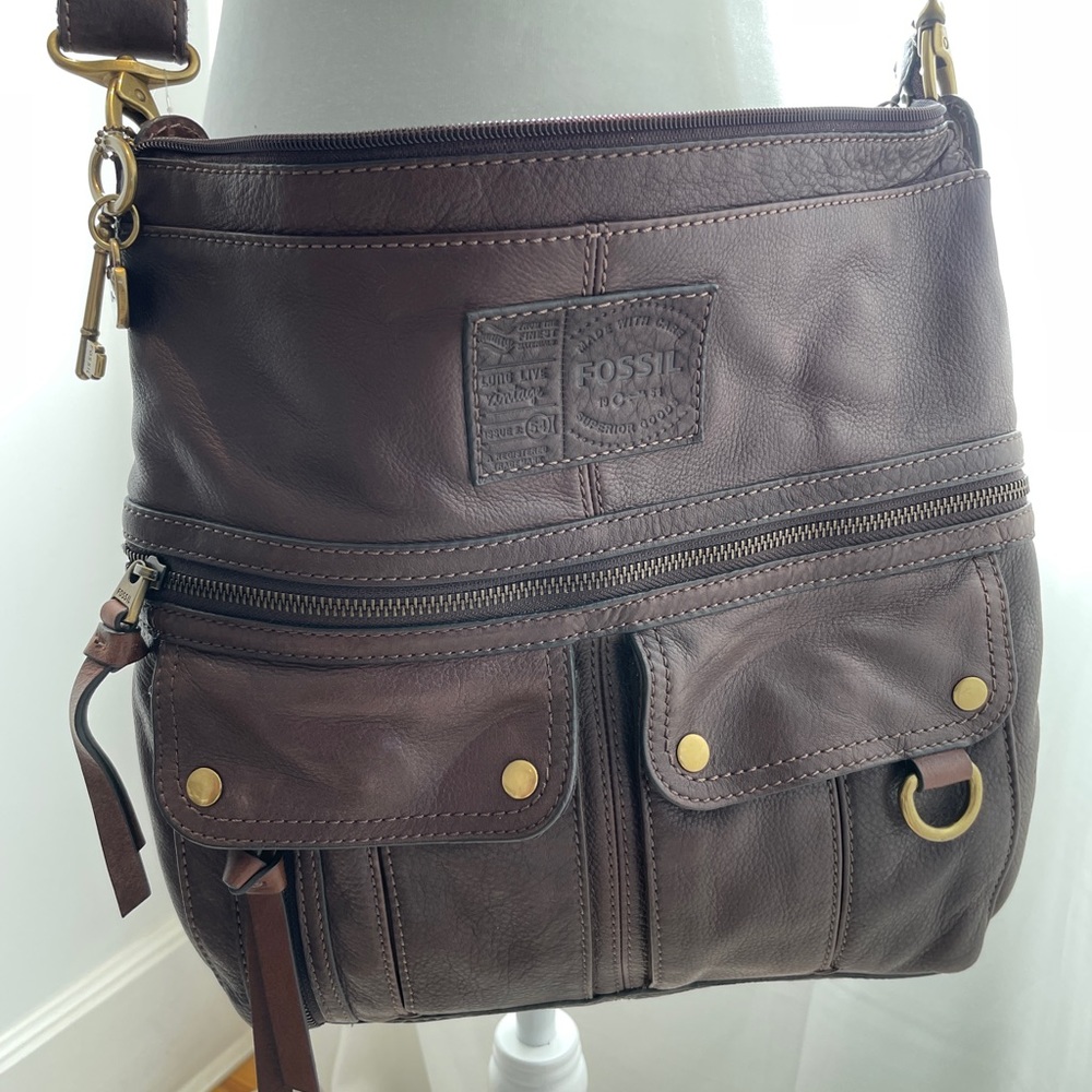 Fossil Satchel Bag, Zippered, Brand New